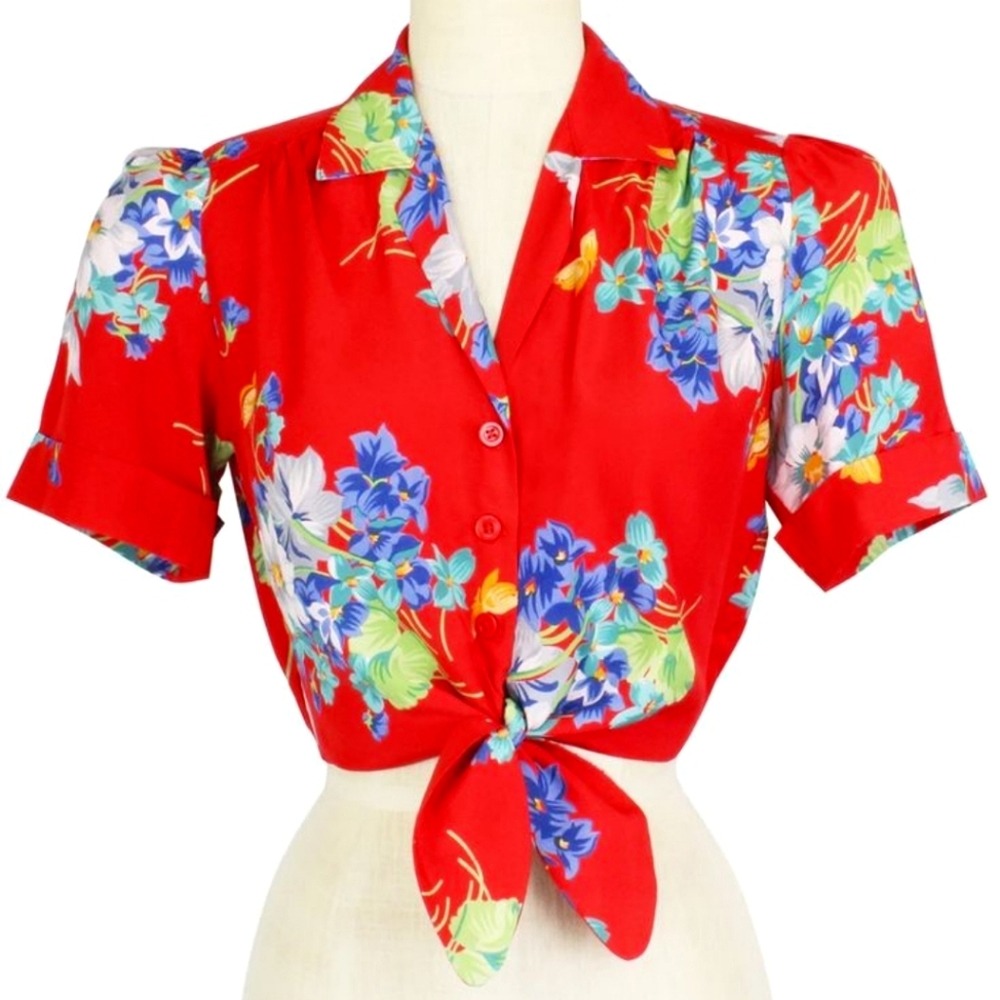 Trashy Diva Butterflies and Begonias Tie Top